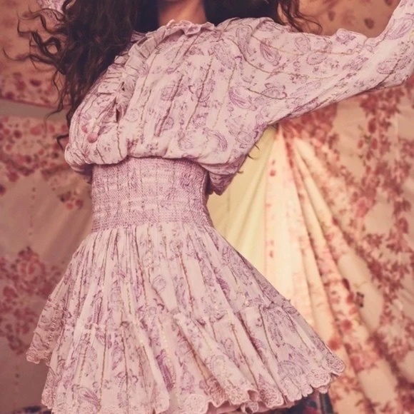 Hemant and Nandita Sahar Paisley  Pink Mini Dress Sz Small NWT - Picture 9 of 16